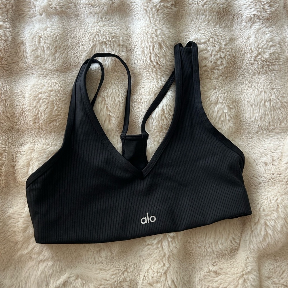 ALO Yoga Black Racerback Sports Bra